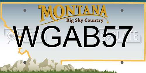 WGAB57 Montana License Plate