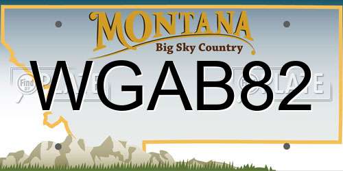WGAB82 Montana License Plate