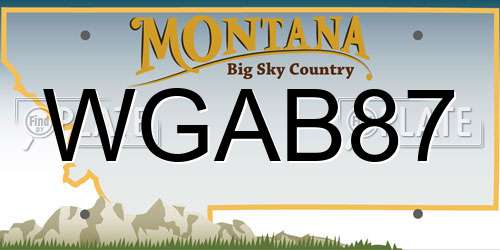 WGAB87 Montana License Plate