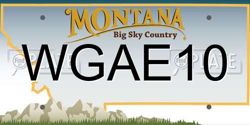 WGAE10 Montana License Plate