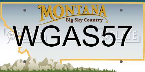 WGAS57 Montana License Plate