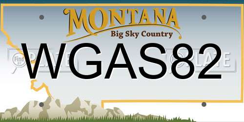 WGAS82 Montana License Plate