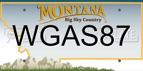 WGAS87 Montana License Plate