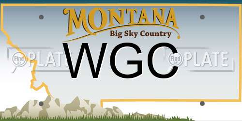 WGC Montana License Plate