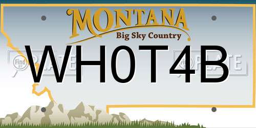 WH0T4B Montana License Plate
