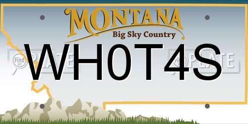 WH0T4S Montana License Plate