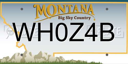 WH0Z4B Montana License Plate