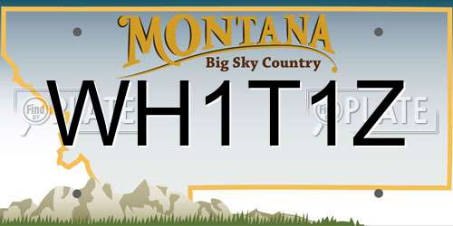 WH1T1Z Montana License Plate