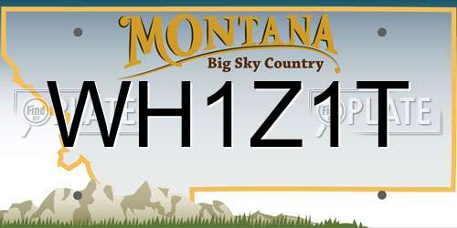 WH1Z1T Montana License Plate