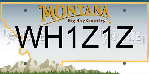 WH1Z1Z Montana License Plate