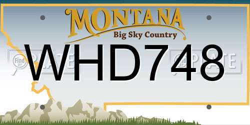 WHD748 Montana License Plate