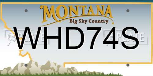 WHD74S Montana License Plate