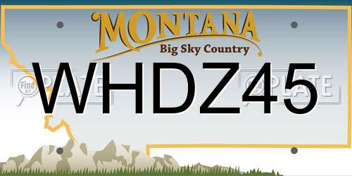 WHDZ45 Montana License Plate