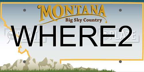 WHERE2 Montana License Plate