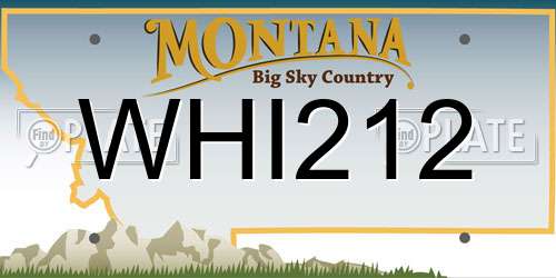WHI212 Montana License Plate