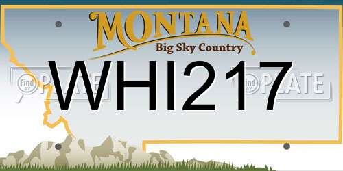 WHI217 Montana License Plate