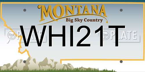 WHI21T Montana License Plate