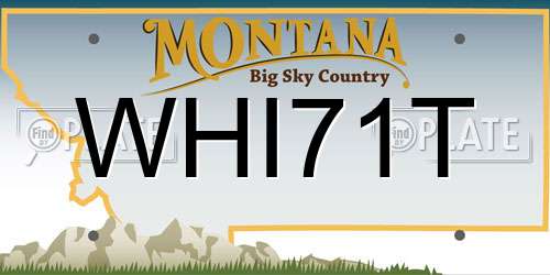 WHI71T Montana License Plate