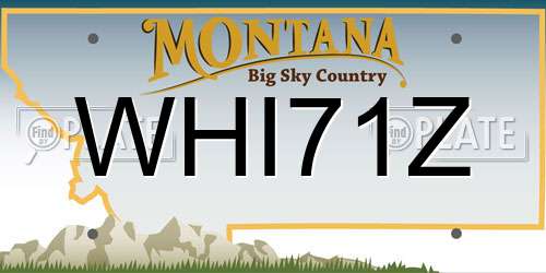 WHI71Z Montana License Plate