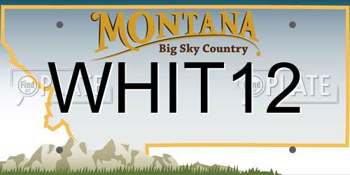 WHIT12 Montana License Plate