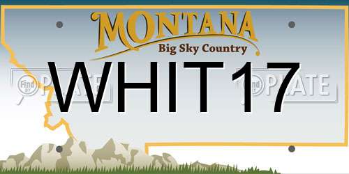 WHIT17 Montana License Plate
