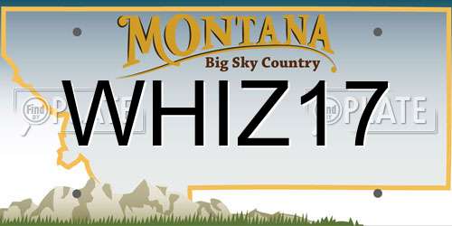 WHIZ17 Montana License Plate