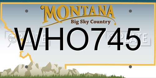 WHO745 Montana License Plate