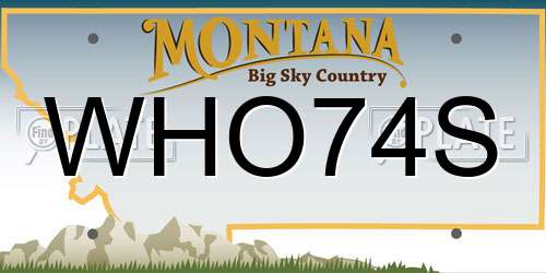 WHO74S Montana License Plate