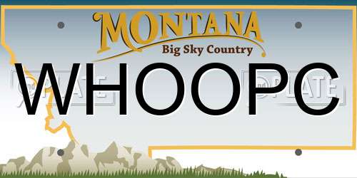 WHOOPC Montana License Plate