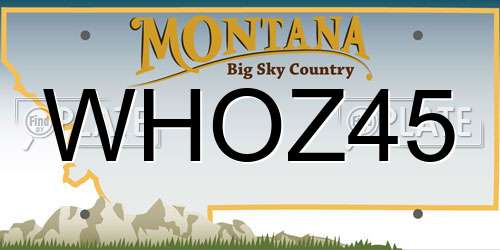 WHOZ45 Montana License Plate