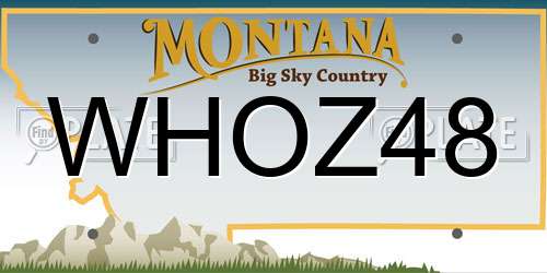 WHOZ48 Montana License Plate