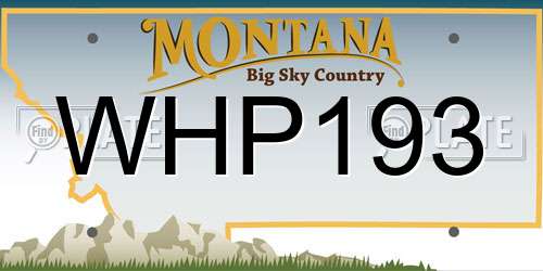 WHP193 Montana License Plate