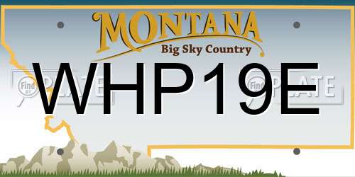 WHP19E Montana License Plate