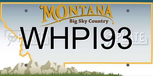 WHPI93 Montana License Plate