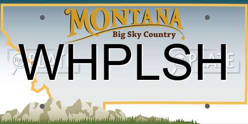 WHPLSH Montana License Plate