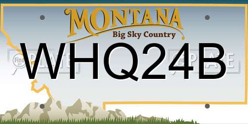 WHQ24B Montana License Plate
