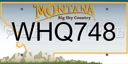 WHQ748 Montana License Plate