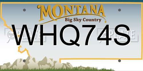 WHQ74S Montana License Plate