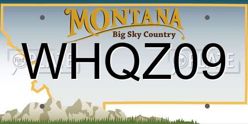 WHQZ09 Montana License Plate