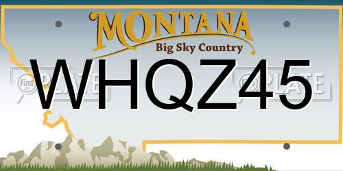 WHQZ45 Montana License Plate