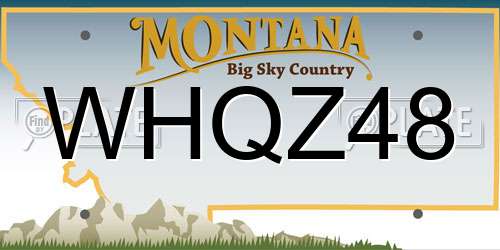 WHQZ48 Montana License Plate