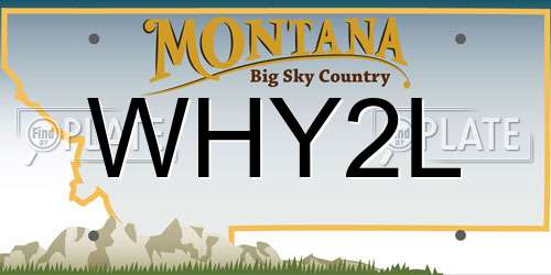 WHY2L Montana License Plate