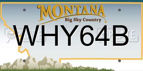 WHY64B Montana License Plate
