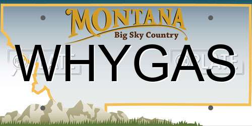 WHYGAS Montana License Plate