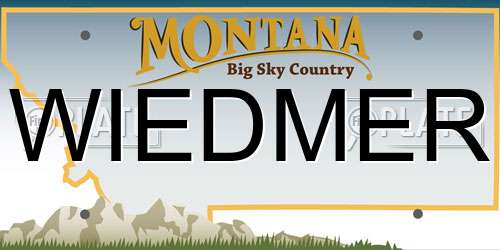 WIEDMER Montana License Plate