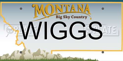 WIGGS Montana License Plate