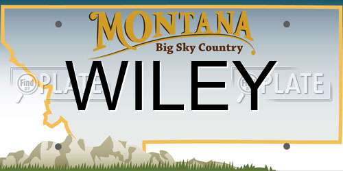 WILEY Montana License Plate