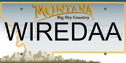 WIREDAA Montana License Plate