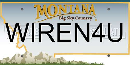 WIREN4U Montana License Plate