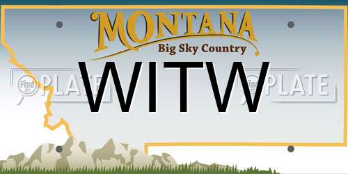 WITW Montana License Plate